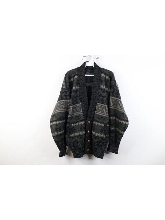 Vintage Other - Vintage 90s Streetwear Mens Size Medium Heavyweight Wool Knit Cardigan Sweater